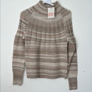 Knox Rose Taupe and Cream Turtleneck Sweater